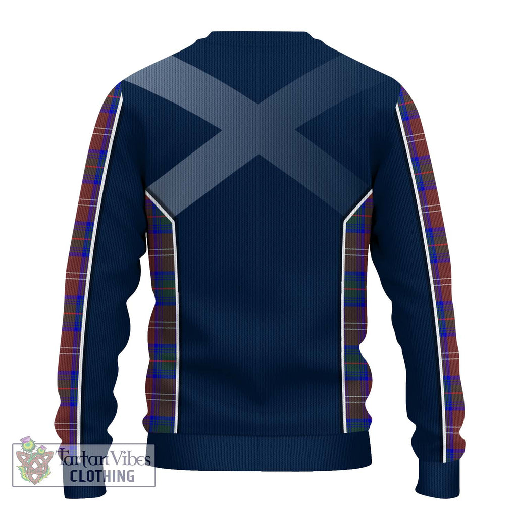 Chisholm Hunting Modern Tartan Knitted Sweater with Family Crest and Lion Rampant Vibes Sport Style - Tartan Vibes Clothing