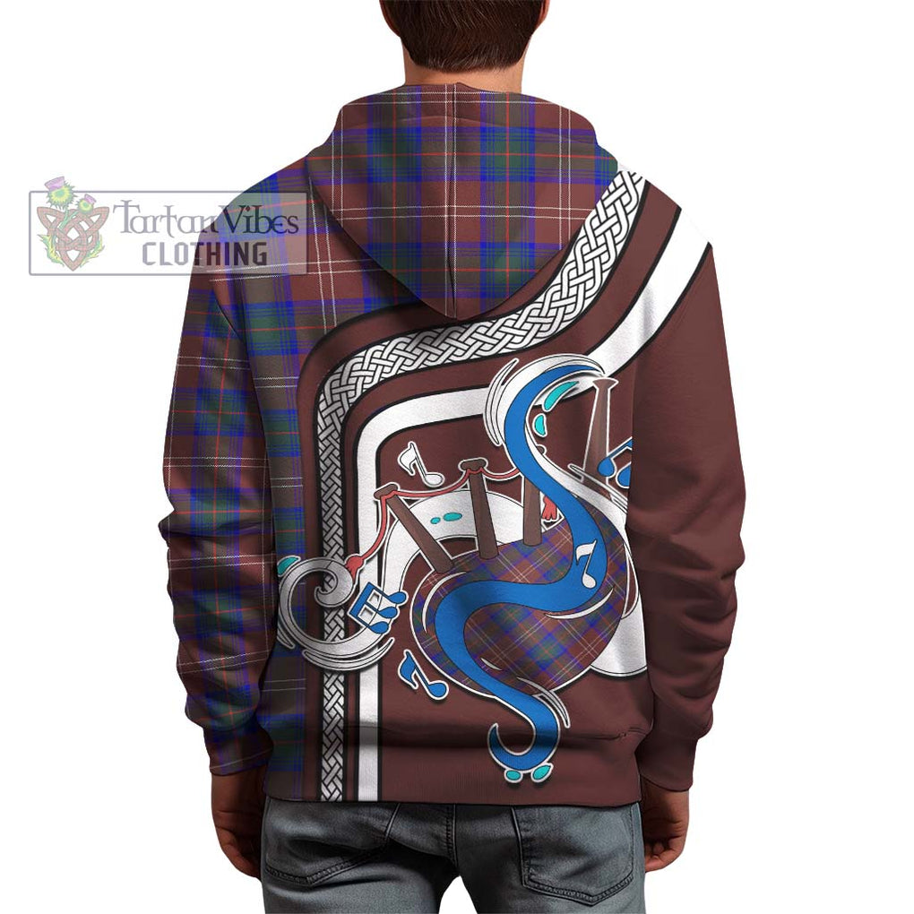 Chisholm Hunting Modern Tartan Hoodie with Epic Bagpipe Style - Tartanvibesclothing Shop