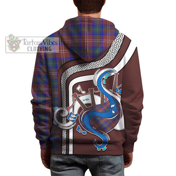 Chisholm Hunting Modern Tartan Hoodie with Epic Bagpipe Style