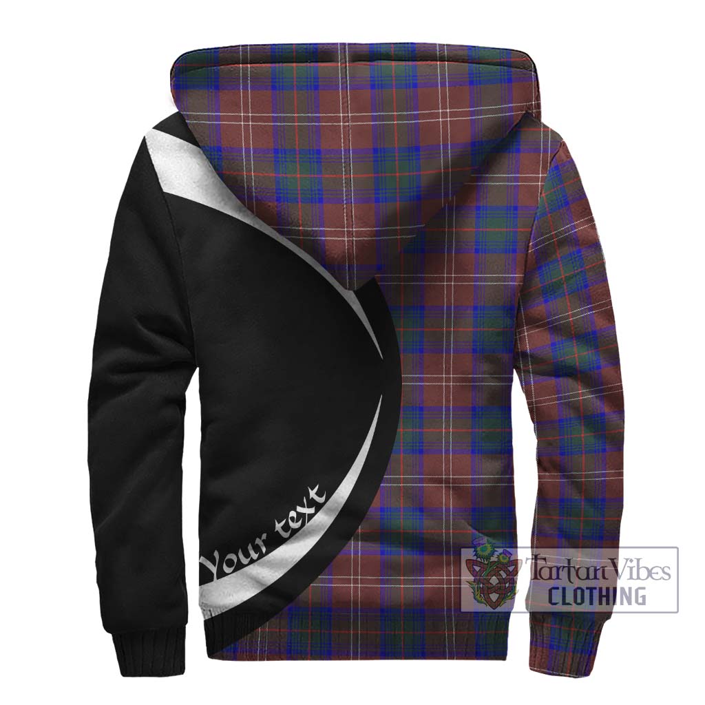 Chisholm Hunting Modern Tartan Sherpa Hoodie with Family Crest Circle Style - Tartan Vibes Clothing