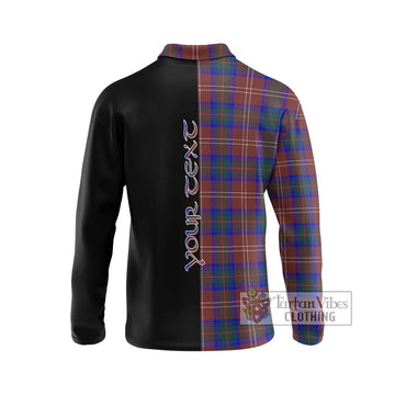 Chisholm Hunting Modern Tartan Long Sleeve Polo Shirt with Family Crest and Half Of Me Style