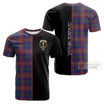 Chisholm Hunting Modern Tartan Cotton T-shirt with Family Crest and Half Of Me Style