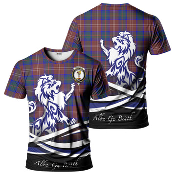 Chisholm Hunting Modern Tartan T-Shirt with Alba Gu Brath Regal Lion Emblem