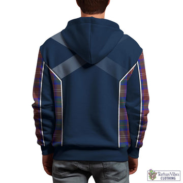 Chisholm Hunting Modern Tartan Hoodie with Family Crest and Scottish Thistle Vibes Sport Style