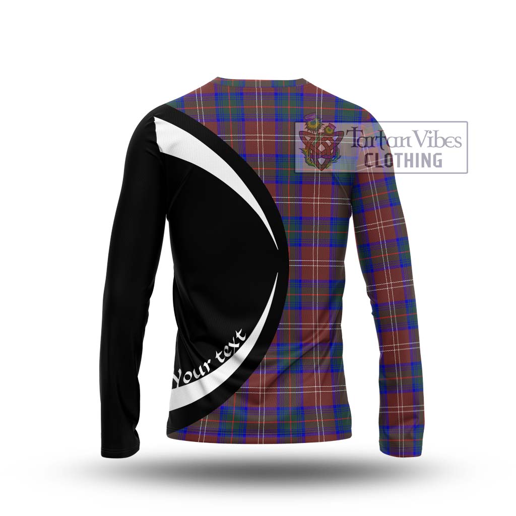 Chisholm Hunting Modern Tartan Long Sleeve T-Shirt with Family Crest Circle Style - Tartan Vibes Clothing