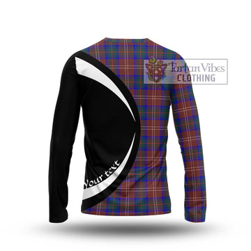 Chisholm Hunting Modern Tartan Long Sleeve T-Shirt with Family Crest Circle Style