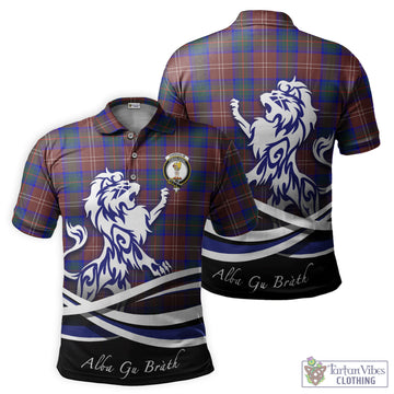 Chisholm Hunting Modern Tartan Polo Shirt with Alba Gu Brath Regal Lion Emblem