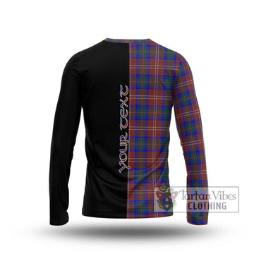 Chisholm Hunting Modern Tartan Long Sleeve T-Shirt with Family Crest and Half Of Me Style