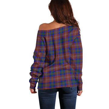 Chisholm Hunting Modern Tartan Off Shoulder Women Sweater