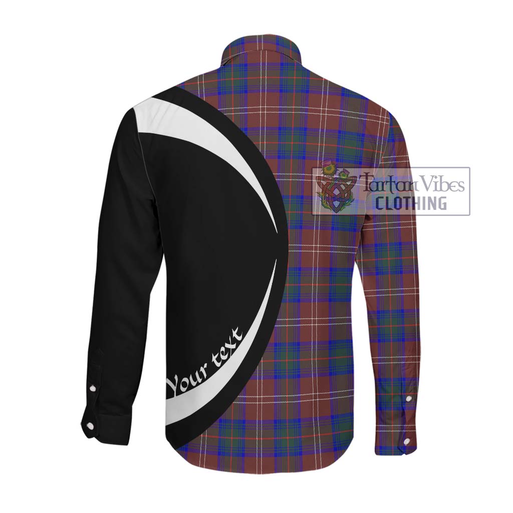 Chisholm Hunting Modern Tartan Long Sleeve Button Up with Family Crest Circle Style Men's Shirt - Tartan Vibes Clothing