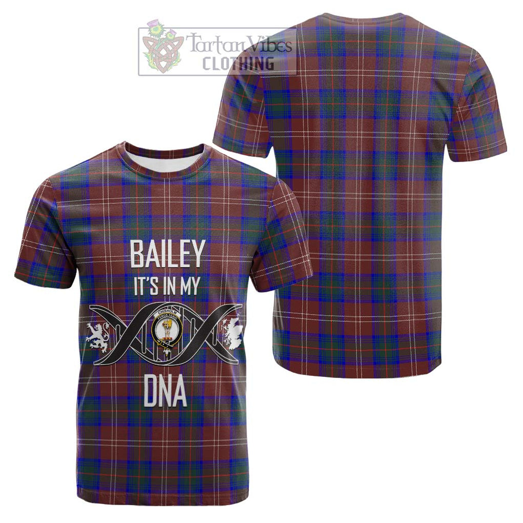 Tartan Vibes Clothing Chisholm Hunting Modern Tartan Cotton T-shirt with Family Crest DNA In Me Style