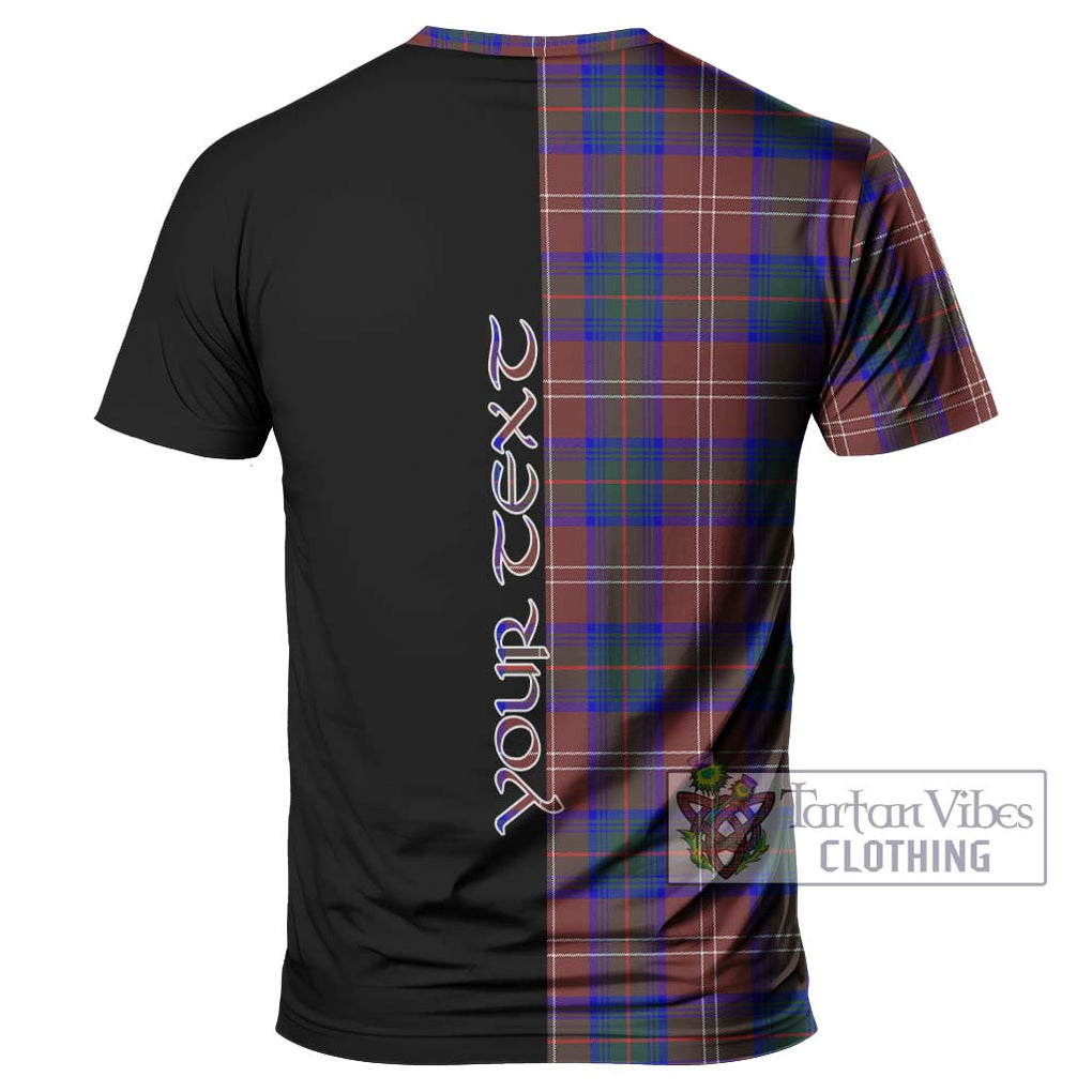 Chisholm Hunting Modern Tartan T-Shirt with Family Crest and Half Of Me Style - Tartanvibesclothing Shop