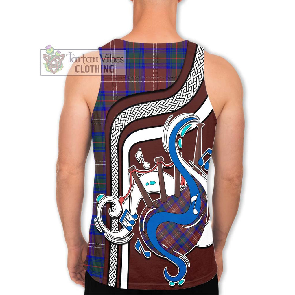 Chisholm Hunting Modern Tartan Men's Tank Top with Epic Bagpipe Style - Tartanvibesclothing Shop