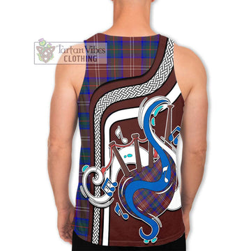 Chisholm Hunting Modern Tartan Men's Tank Top with Epic Bagpipe Style