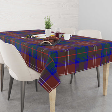 Chisholm Hunting Modern Tartan Tablecloth with Family Crest