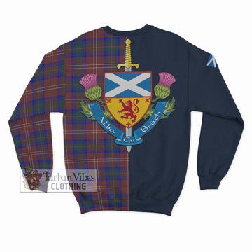 Chisholm Hunting Modern Tartan Sweatshirt Alba with Scottish Lion Royal Arm Half Style