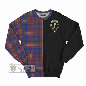 Chisholm Hunting Modern Tartan Sweatshirt with Family Crest and Half Of Me Style