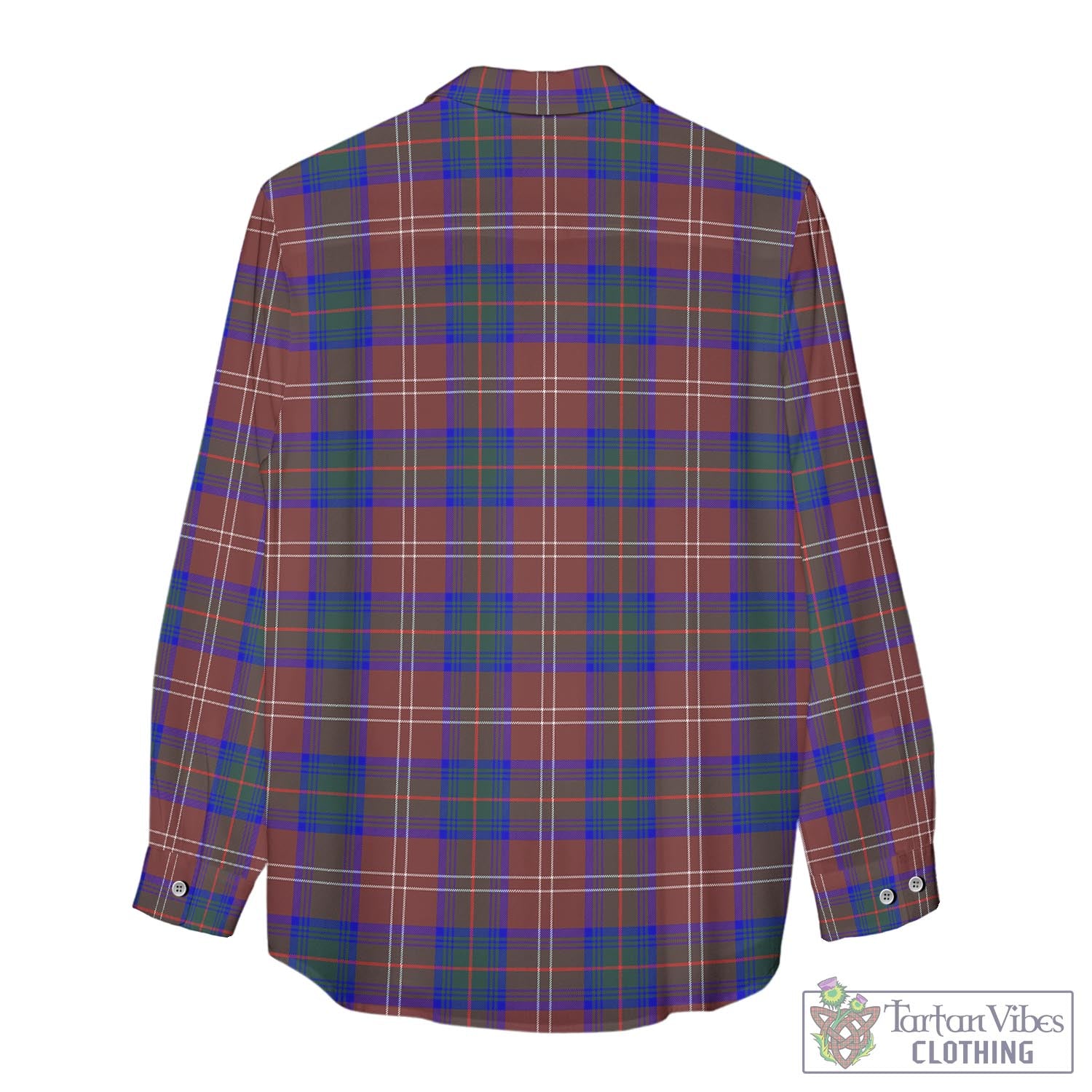 Tartan Vibes Clothing Chisholm Hunting Modern Tartan Womens Casual Shirt with Family Crest