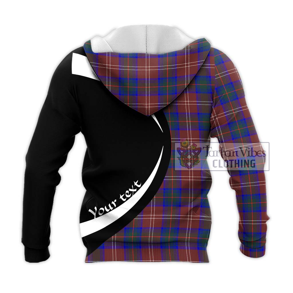 Chisholm Hunting Modern Tartan Knitted Hoodie with Family Crest Circle Style - Tartan Vibes Clothing