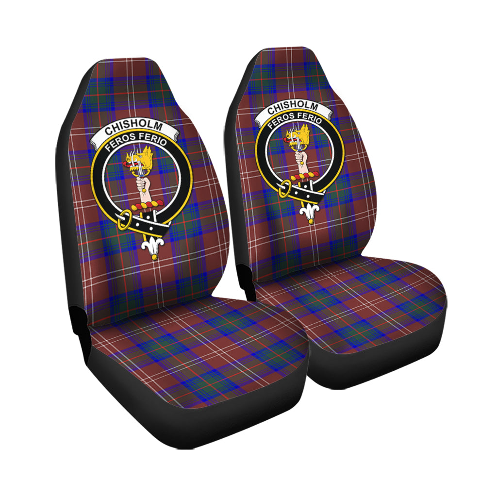 Chisholm Hunting Modern Tartan Car Seat Cover with Family Crest - Tartanvibesclothing