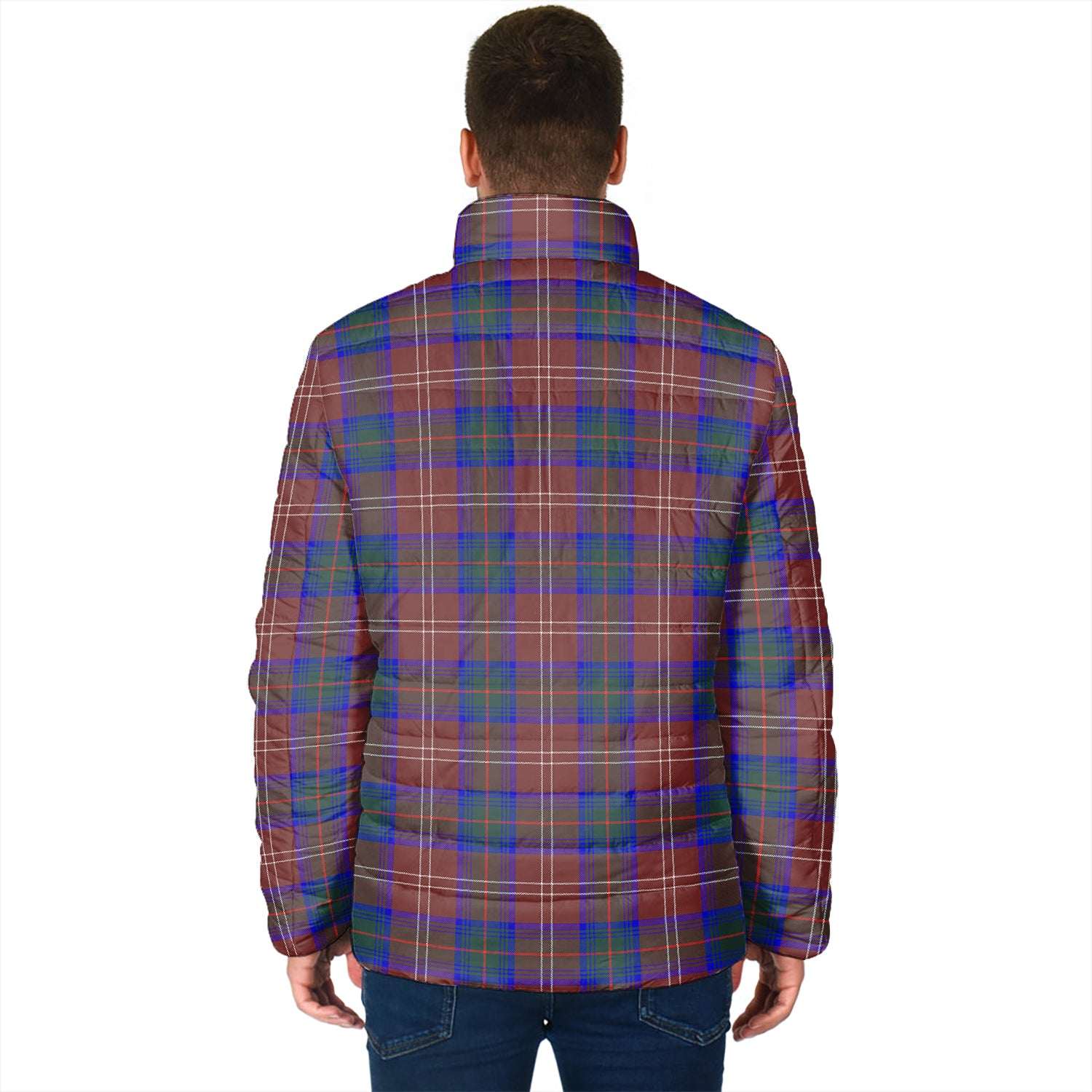 Chisholm Hunting Modern Tartan Padded Jacket with Family Crest - Tartan Vibes Clothing