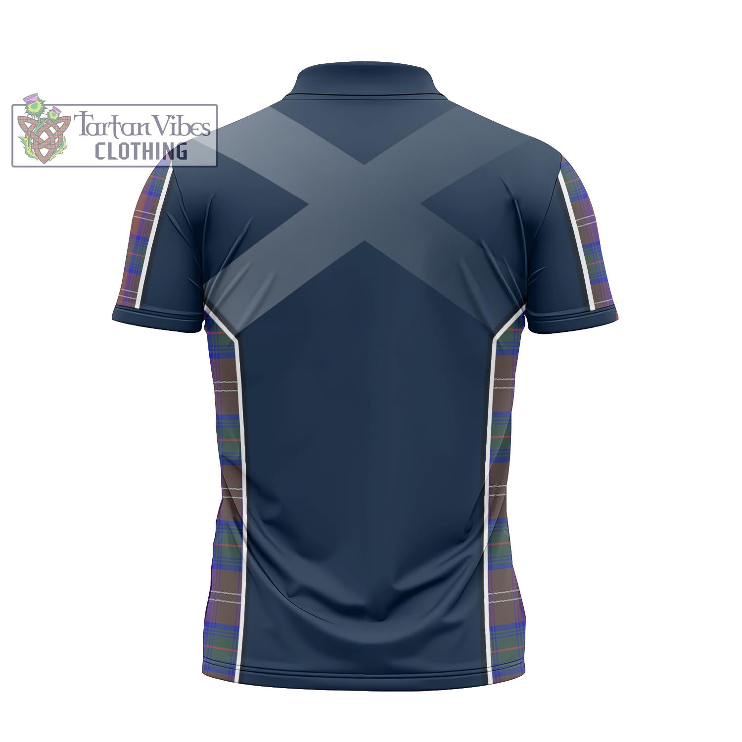 Tartan Vibes Clothing Chisholm Hunting Modern Tartan Zipper Polo Shirt with Family Crest and Lion Rampant Vibes Sport Style