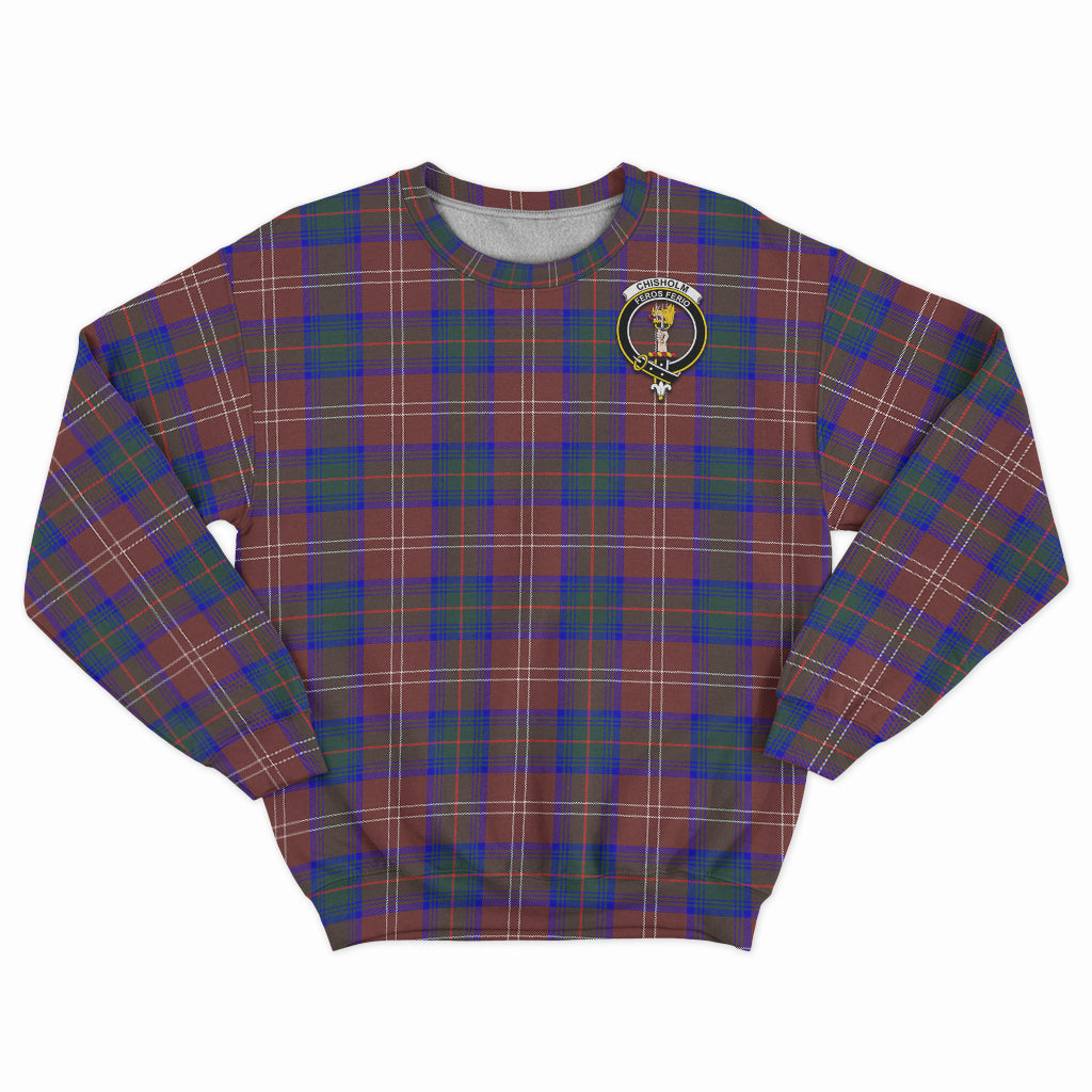 Chisholm Hunting Modern Tartan Sweatshirt with Family Crest - Tartan Vibes Clothing