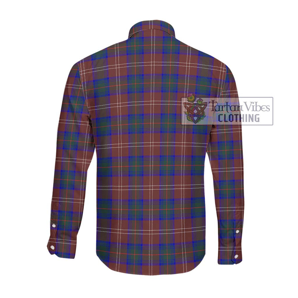 Chisholm Hunting Modern Tartan Long Sleeve Button Shirt with Family Crest DNA In Me Style - Tartanvibesclothing Shop