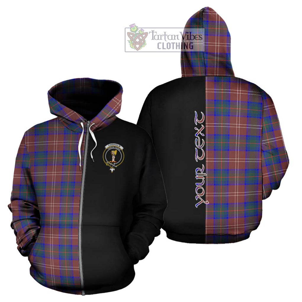 Chisholm Hunting Modern Tartan Hoodie with Family Crest and Half Of Me Style - Tartanvibesclothing Shop