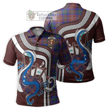 Chisholm Hunting Modern Tartan Polo Shirt with Epic Bagpipe Style