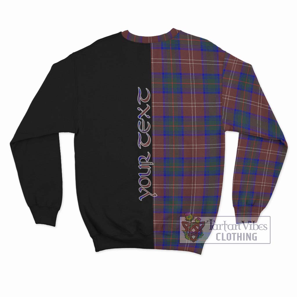 Chisholm Hunting Modern Tartan Sweatshirt with Family Crest and Half Of Me Style - Tartanvibesclothing Shop