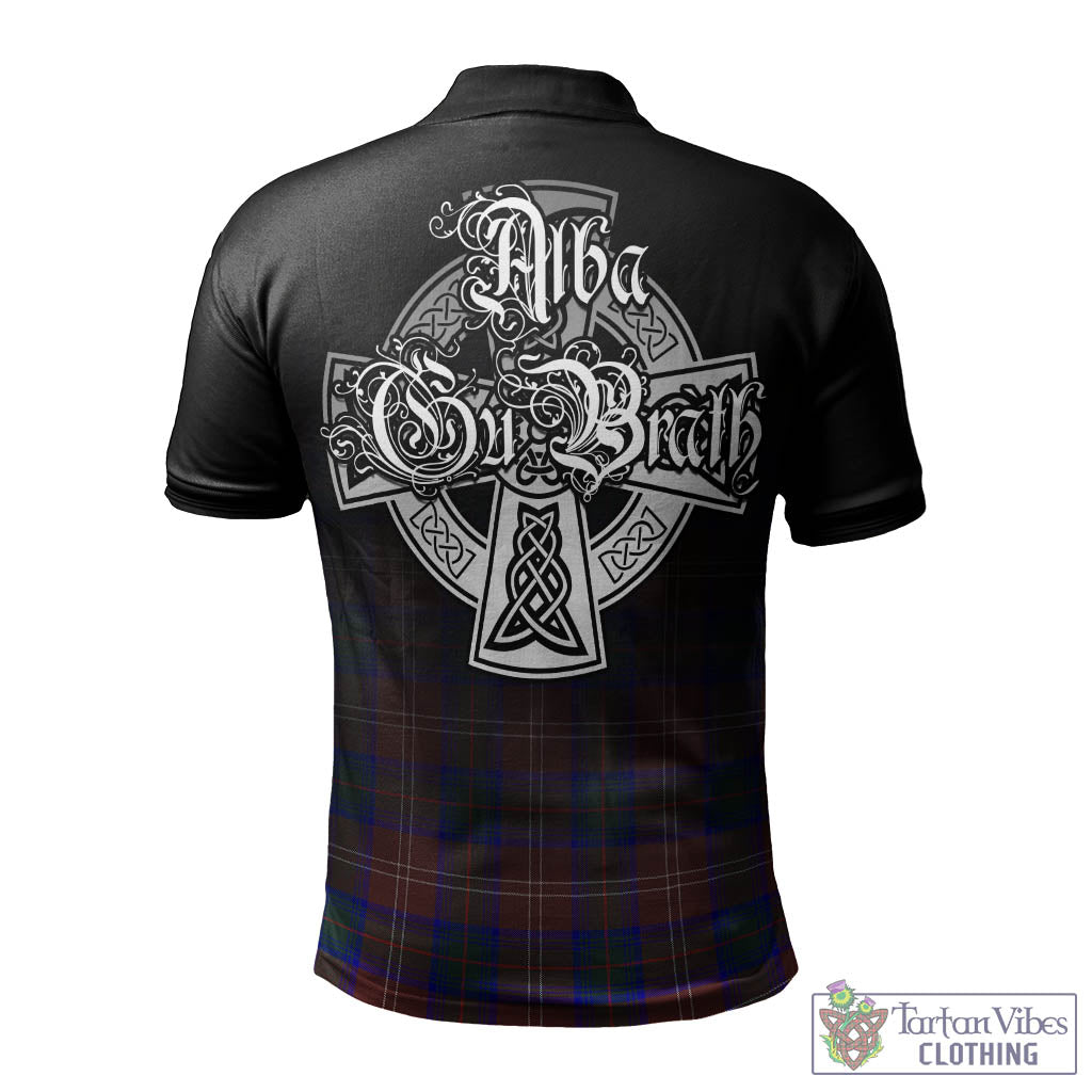 Tartan Vibes Clothing Chisholm Hunting Modern Tartan Polo Shirt Featuring Alba Gu Brath Family Crest Celtic Inspired