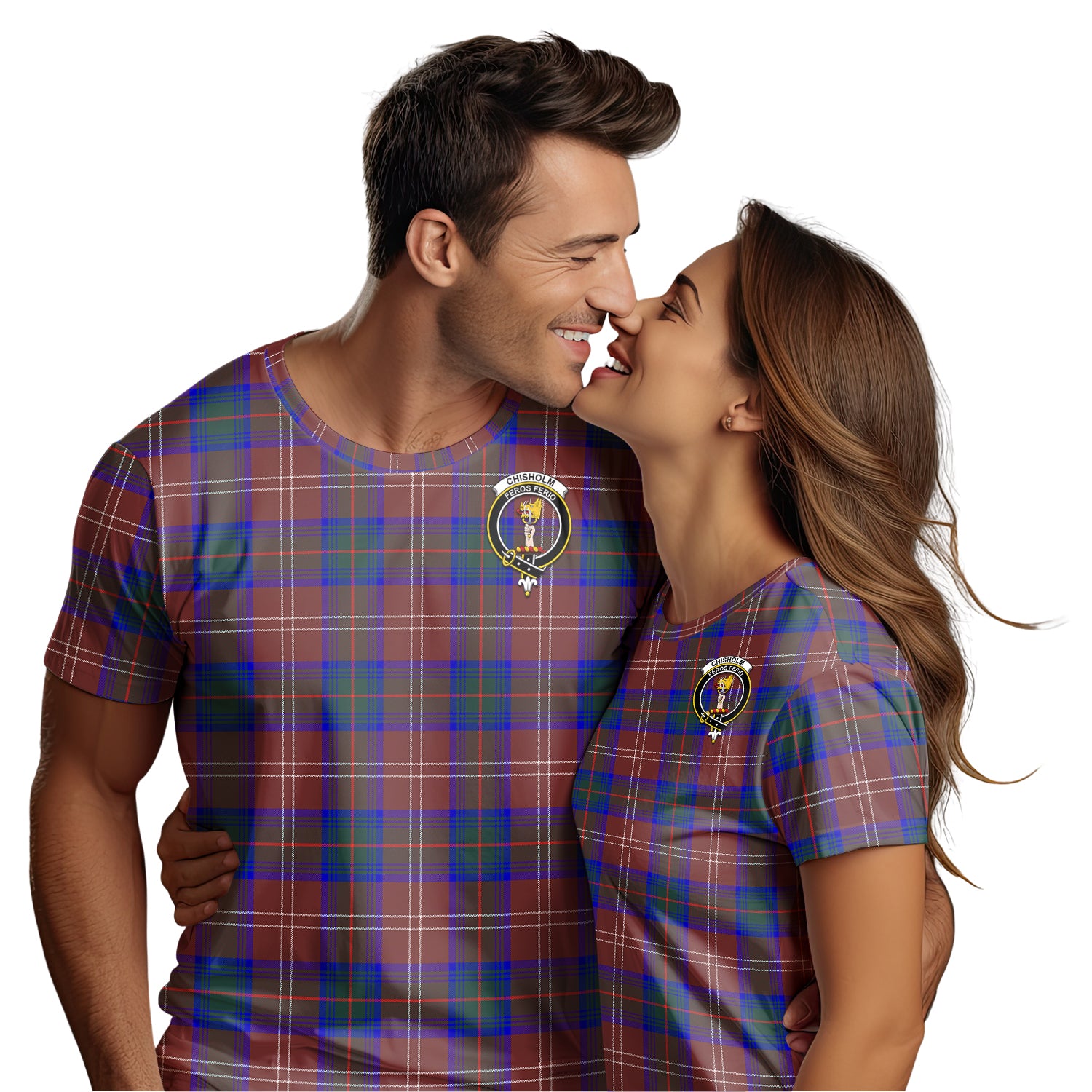 Chisholm Hunting Modern Tartan T-Shirt with Family Crest - Tartan Vibes Clothing