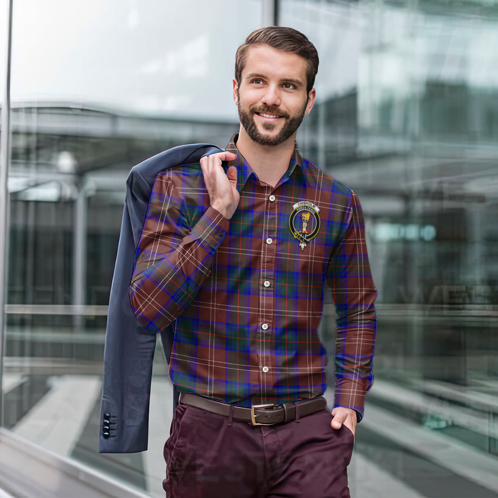 chisholm-hunting-modern-tartan-long-sleeve-button-up-shirt-with-family-crest