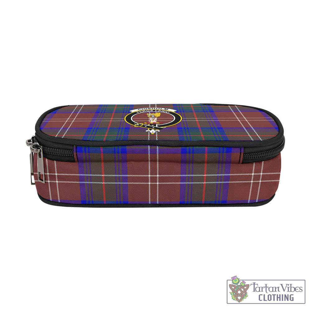 Tartan Vibes Clothing Chisholm Hunting Modern Tartan Pen and Pencil Case with Family Crest