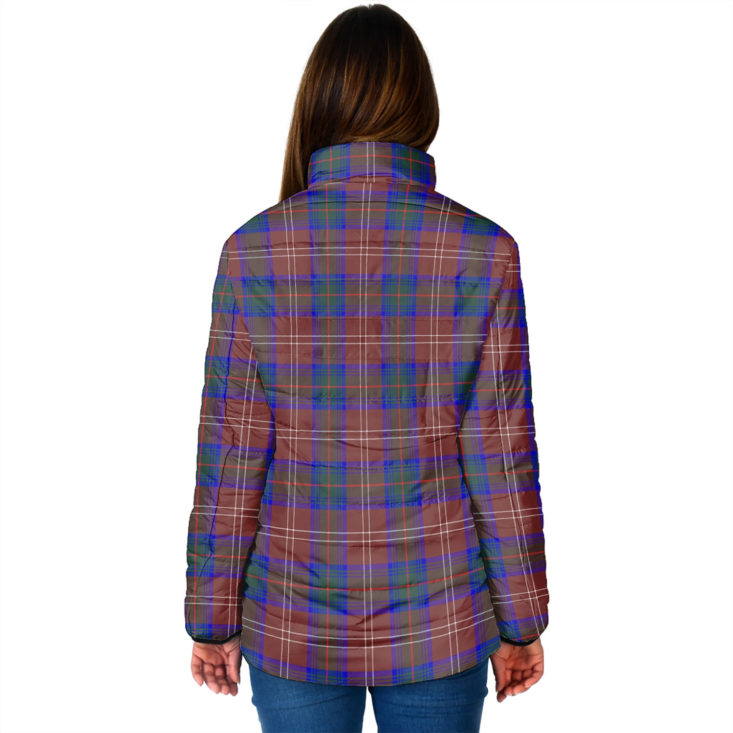 Chisholm Hunting Modern Tartan Padded Jacket with Family Crest - Tartan Vibes Clothing