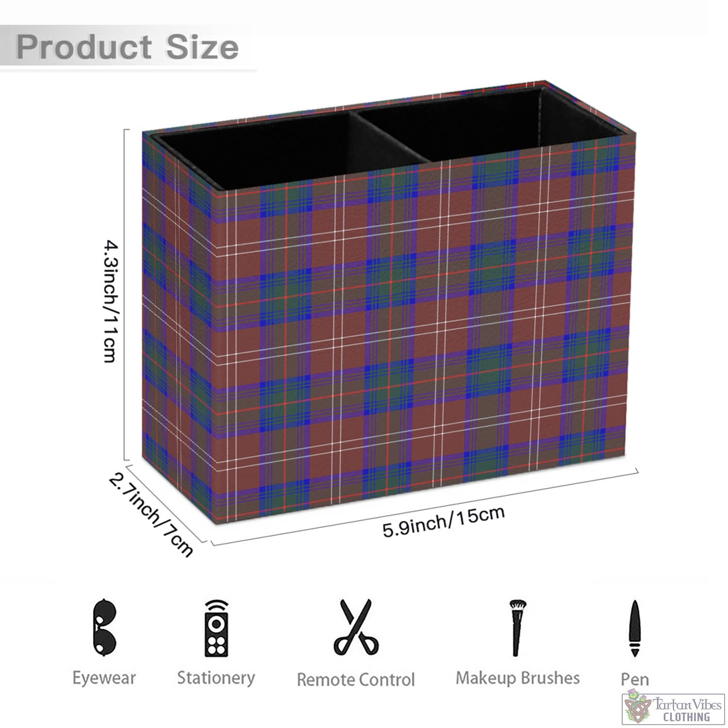 Tartan Vibes Clothing Chisholm Hunting Modern Tartan Pen Holder