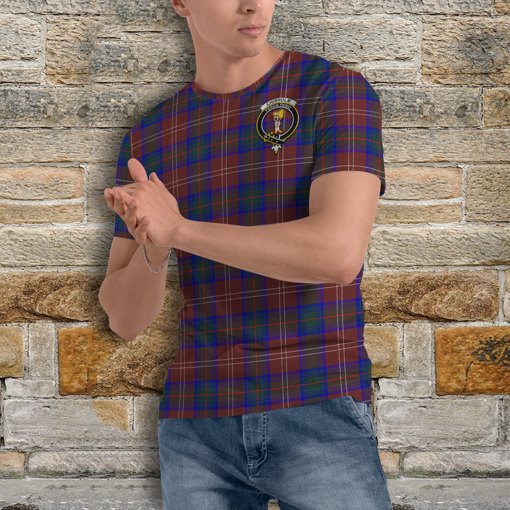 Chisholm Hunting Modern Tartan T-Shirt with Family Crest - Tartan Vibes Clothing