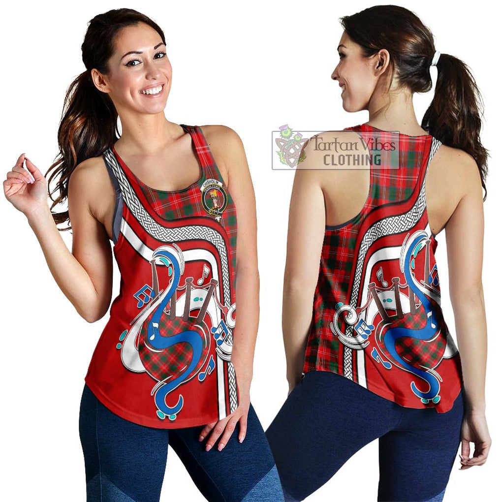 Chisholm Modern Tartan Women's Racerback Tanks with Epic Bagpipe Style 4XL - Tartanvibesclothing Shop