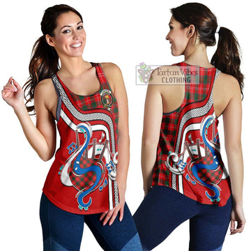 Chisholm Modern Tartan Women's Racerback Tanks with Epic Bagpipe Style