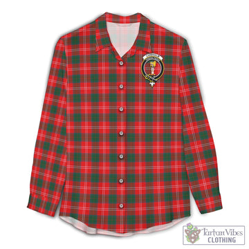 Chisholm Modern Tartan Women's Casual Shirt with Family Crest