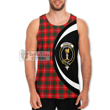 Chisholm Modern Tartan Men's Tank Top with Family Crest Circle Style