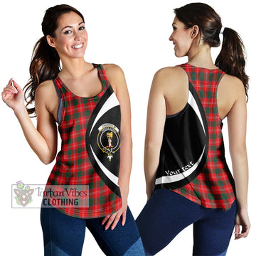 Chisholm Modern Tartan Women's Racerback Tanks with Family Crest Circle Style