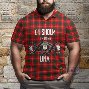 Chisholm Modern Tartan Polo Shirt with Family Crest DNA In Me Style