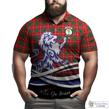 Chisholm Modern Tartan Polo Shirt with Alba Gu Brath Regal Lion Emblem