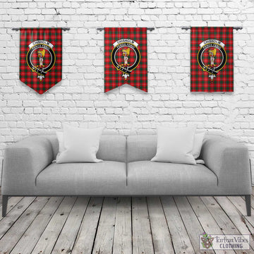 Chisholm Modern Tartan Gonfalon, Tartan Banner with Family Crest