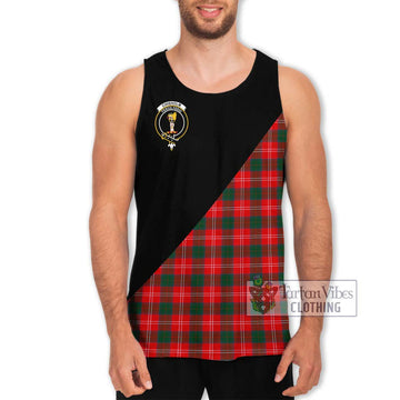 Chisholm Modern Tartan Men's Tank Top with Family Crest and Military Logo Style