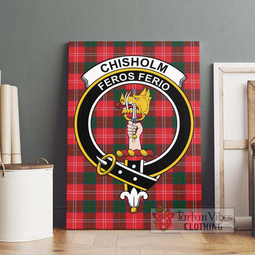 Chisholm Modern Tartan Canvas Print Wall Art with Family Crest