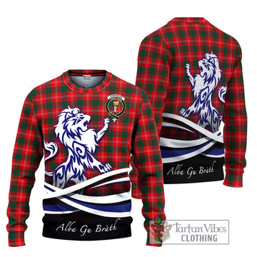 Chisholm Modern Tartan Ugly Sweater with Alba Gu Brath Regal Lion Emblem