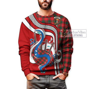 Chisholm Modern Tartan Sweatshirt with Epic Bagpipe Style